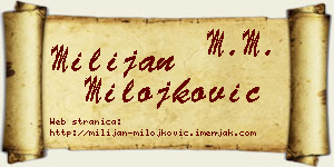 Milijan Milojković vizit kartica